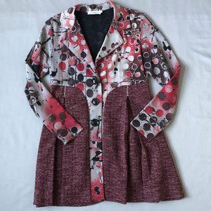 Dzhavael Couture Jacket - Burgundy Red Black